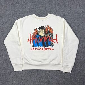 YG 4Hunnid Officer Bacon Stay Dangerous Crewneck Sweatshirt Off White Large 089